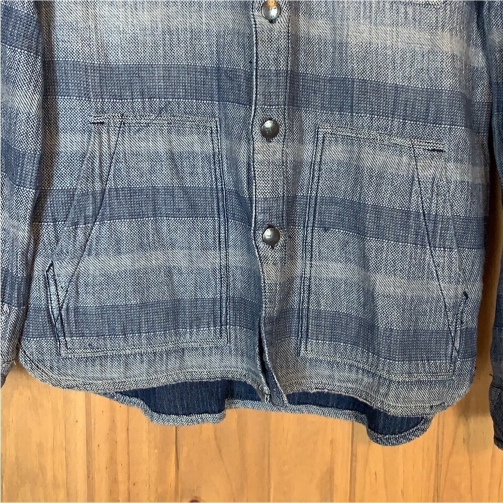 Current/Elliott Patch Pocket Ombr Denim Shirt / J… - image 5